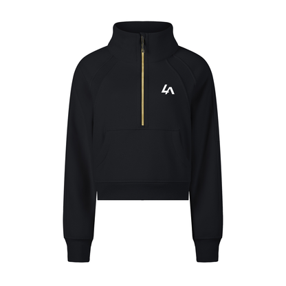 Cropped Half-Zip Sweatshirt