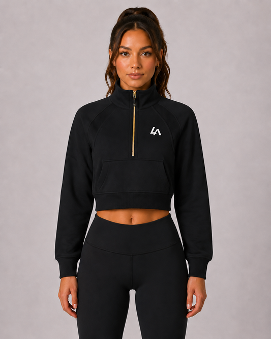 Cropped Half-Zip Sweatshirt