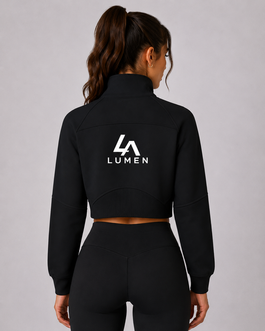 Cropped Half-Zip Sweatshirt