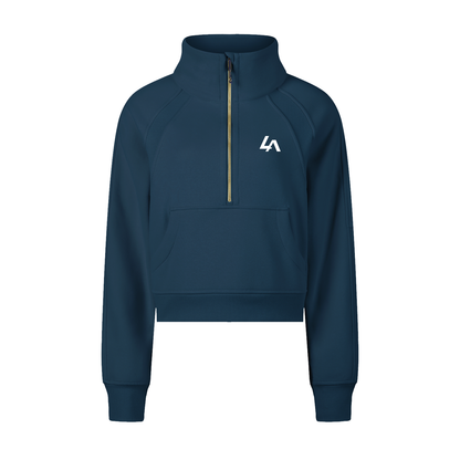 Cropped Half-Zip Sweatshirt